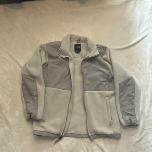 Girls xl white fleece north face jacket